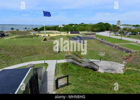 Fort Moultrie an American Fortress that was used from  1776 to 1947. Stock Photo