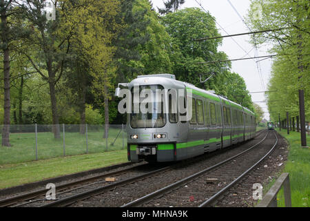 ÜSTRA Hannoversche Verkehrsbetriebe AG operate 95 TW 2500 series trams on several routes in Hannover, Germany. Stock Photo