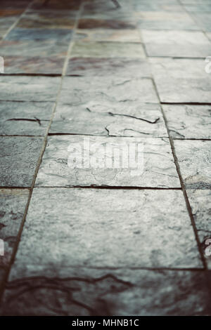 Slate tiled floor Stock Photo