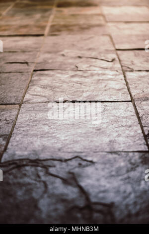 Slate tiled floor Stock Photo