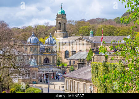 Buxton Opera House, St John's Church seen from The Slopes in the Peak District Spa town Stock Photo