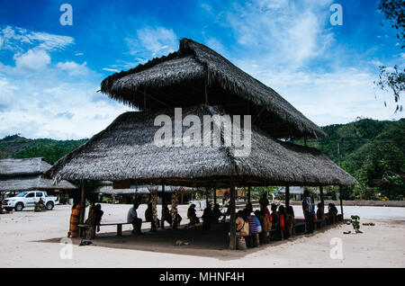 Typical houses in Pichanaki located in Chanchamayo (Central Peruvian jungle) Stock Photo