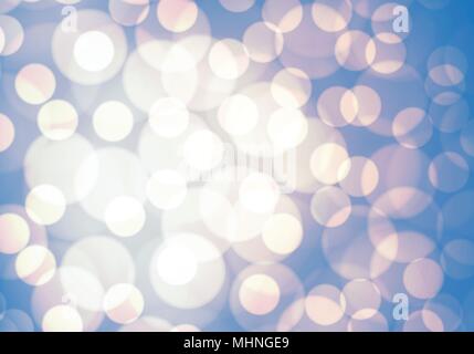 Abstract blue soft yellow light bokeh background vector illustration. Stock Vector