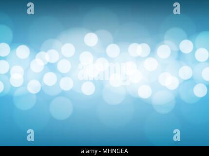 Abstract white bokeh light on blue background vector illustration. Stock Vector