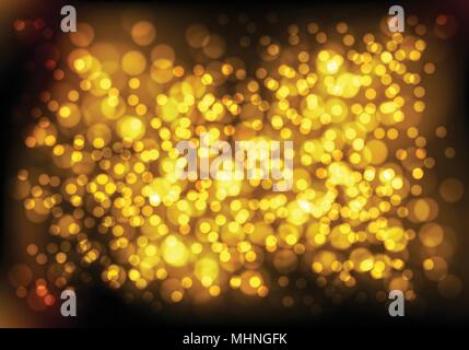 Abstract gold bokeh light luxury background vector illustration. Stock Vector