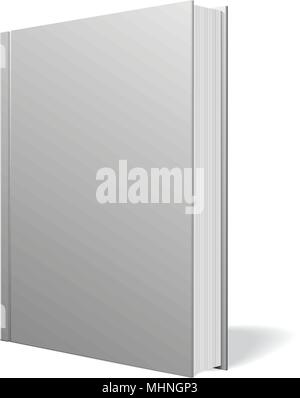 Gray book standing vector on white background illustration. Stock Vector