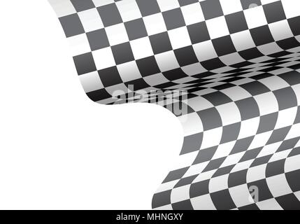 Checkered flag wave on white design race background vector illustration. Stock Vector