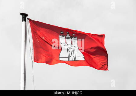 red and white castle flag