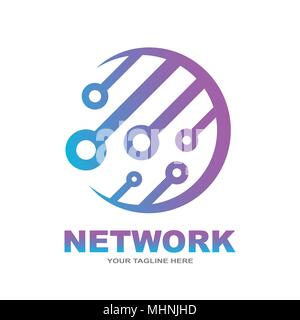Abstract network connection vector. Global network technology Stock Vector