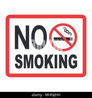 No Smoking sign icon. Cigarette symbol. Graphic design element. Flat no smoking symbol on white background. Vector Stock Vector