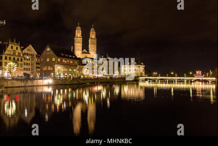 Grossmunster, a biggest church in Zurich, Switzerland Stock Photo