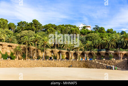 Square of Nature in the Park Guell - Barcelona, Spain Stock Photo