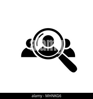 Human Resource Icon. Search for employees and job Stock Vector