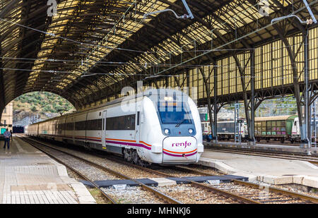 PORTBOU, SPAIN - NOWEMBER 09: High-speed Renfe train on November Stock Photo