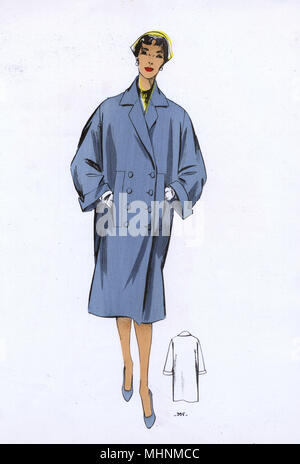 Fashion Plate - 1950s - French - Women's Costume Stock Photo