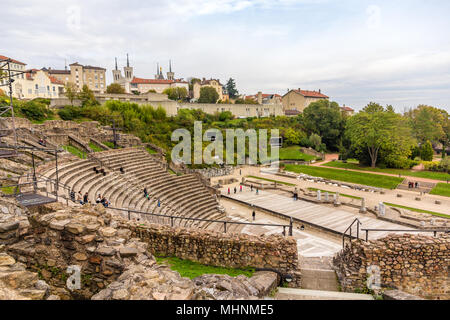 Ancient Theatre of Fourviere in Lyon, France Stock Photo
