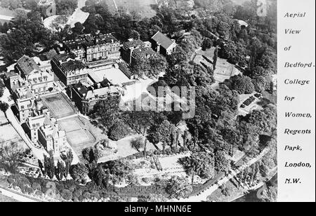 Aerial view, Bedford College for Women, London Stock Photo