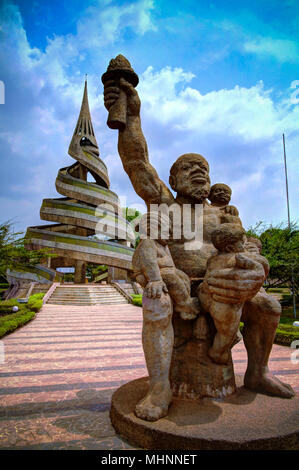 Exterior view to the Reunification Monument -23-02-2014 Yaounde, Cameroon Stock Photo