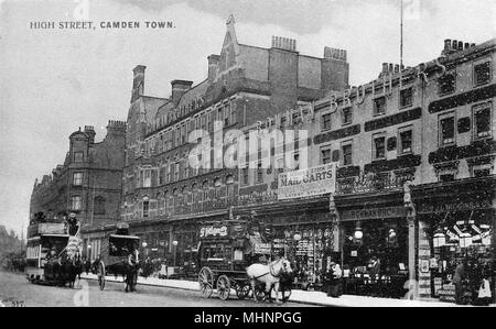 High Street, Camden Town, NW London, with Bowman Brothers department store on the right.      Date: circa 1905 Stock Photo