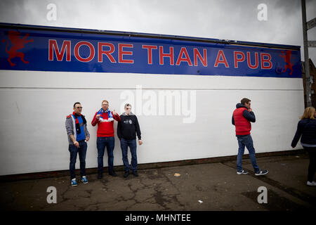 Glasgow in Scotland,  Rangers FC fans near Ibrox Stock Photo