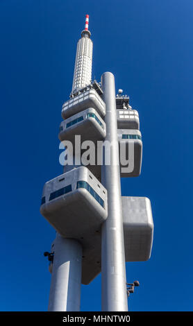 Zizkov Television Tower in Prague - Czech Republic Stock Photo