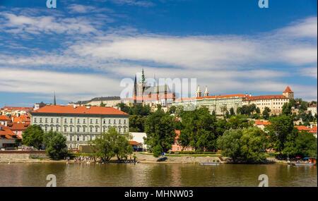 View of Prague Castle (Prazsky hrad) with St. Vitus Cathedral Stock Photo