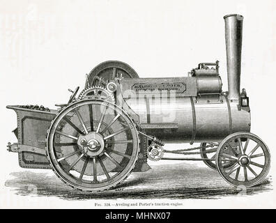 Aveling and Porter was a British agricultural engine and steam-roller manufacturer, becoming the largest manufacturer of steam rollers in the world.     Date: 1877 Stock Photo