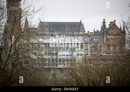 Glasgow in Scotland,  Glasgow University THE GILBERT SCOTT BUILDING the main building on the complex Stock Photo