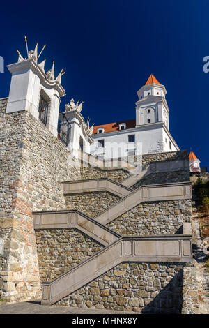 Stairs to the Bratislava Castle - Slovakia Stock Photo