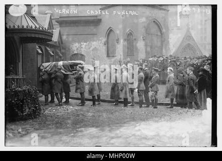 The funeral of ballroom dancer Vernon Castle Stock Photo