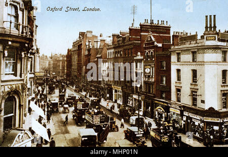 Aerial view of Oxford Street, Central London Stock Photo