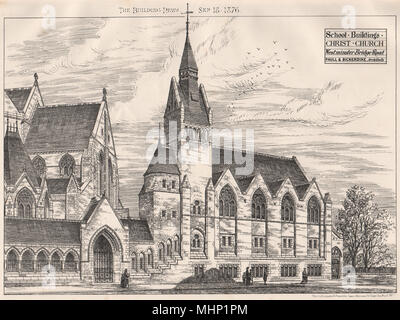 School buildings, Christ Church, Westminster Bridge Road.Paull & Bickerdike 1876 Stock Photo