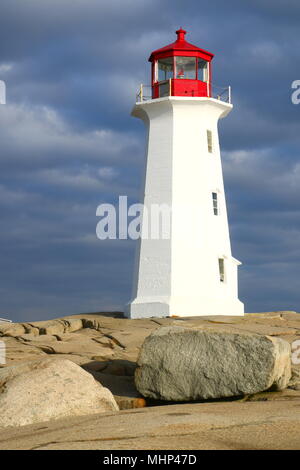 Peggys Cove Lighthouse Nova Scotia Stock Photo