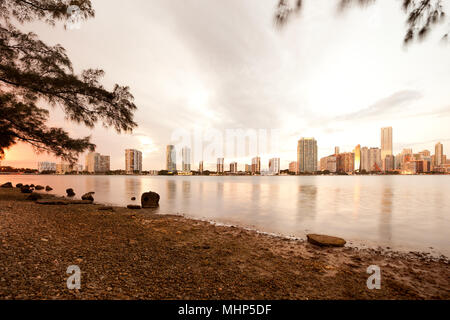 Skyline of buildings at Brickell District, Miami, Florida, USA