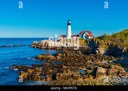 Portland Head Light Lighthouse in Cape Elizabeth Maine USA Stock Photo