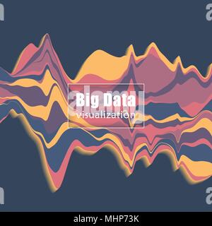Big data visualization. Stream graph. Vector Illustration. Stock Vector