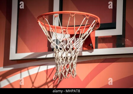 Basketball basket net close up detail Stock Photo