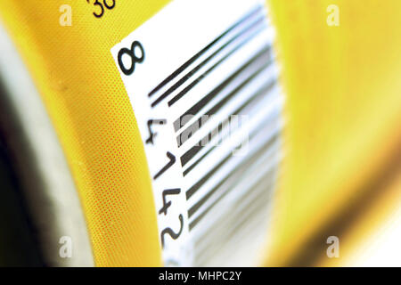 Barcode with numbers close-up Stock Photo