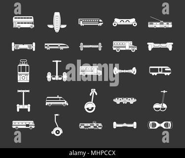 City transport icon set grey vector Stock Vector