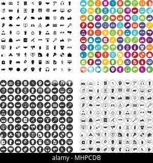 100 different gestures icons set vector variant Stock Vector