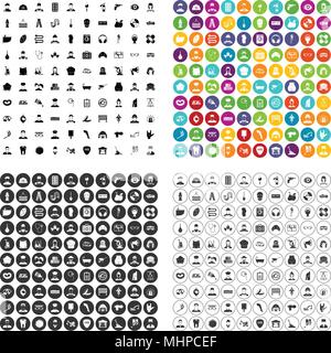 100 different professions icons set vector variant Stock Vector