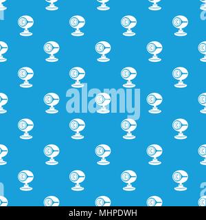 Web camera pattern vector seamless blue Stock Vector