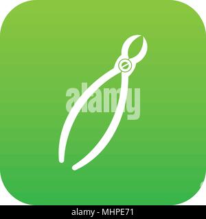 Tooth extraction instrument icon digital green Stock Vector