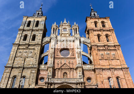 Front view of the cathedral of Astorga, Spain Stock Photo