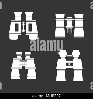Binoculars icon set grey vector Stock Vector