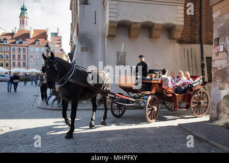 WARSAW, POLAND - APRIL 28, 2018: Dziekania, narrow street in old town Stock Photo