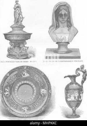 CERAMIC ARTS. Porcelain Vase, Minton; Raphaelesque; Royal works, Worcester 1880 Stock Photo