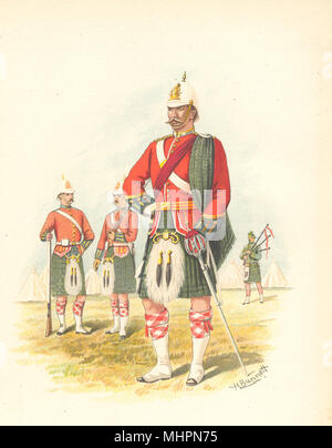 CANADIAN MILITIA UNIFORMS. The 5th Royal Scots of Canada (Montreal) 1890 print Stock Photo