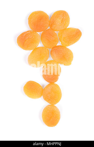 Flower lined with dried apricots isolated on the white background Stock Photo