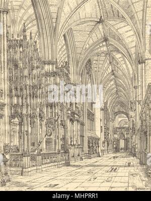 MEDIEVAL LONDON. Old St. Paul's Cathedral. The north Aisle of the east end 1923 Stock Photo